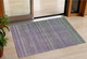 3' X 5' Purple And Lime Green Striped Washable Indoor Outdoor Area Rug