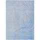 9' X 12' Blue And Silver Abstract Washable Indoor Outdoor Area Rug