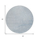 8' Sky Blue And Silver Round Abstract Washable Indoor Outdoor Area Rug
