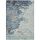 9' X 12' Pale Aqua And Taupe Abstract Washable Indoor Outdoor Area Rug