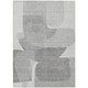 5' X 8' Linen And Gray Abstract Washable Indoor Outdoor Area Rug