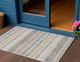 3' X 5' Gray And Silver Striped Washable Indoor Outdoor Area Rug
