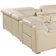 Beige Italian Leather Power Reclining U Shaped Twelve Piece Corner Sectional With Console