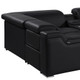 Black Italian Leather Power Reclining U Shaped Eight Piece Corner Sectional With Console