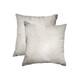 Set of Two Off White Cowhide Throw Pillow