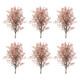 Set of Six 8" Pink And Green Artificial