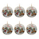 Set of Six White Brown And Red Shatterproof Iron Hanging Figurine Ornaments