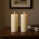 Set of Two Ivory Unscented Candle Flameless Pillar Candles
