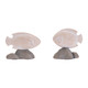 Set of Four Beige And Gray Polyresin Fish Figurines
