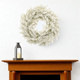 24" Green And White Flocked Pine Christmas Artificial Wreath