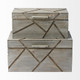 11" Gray Solid Wood Box With Lid