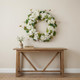 36" White And Green Hydrangea Artificial Wreath
