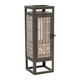 15" Brown Geometric Iron Tabletop Pillar Candle Holder