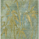 9' X 12' Artichoke Green And Gold Botanical Leaves Washable Indoor Outdoor Area Rug