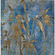 3' X 5' Blue And Brown Botanical Leaves Washable Indoor Outdoor Area Rug