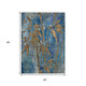 5' X 8' Blue And Brown Botanical Leaves Washable Indoor Outdoor Area Rug