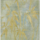 5' X 8' Sage And Gold Botanical Leaves Washable Indoor Outdoor Area Rug