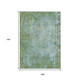 9' X 12' Artichoke Green And Ivory Floral Washable Indoor Outdoor Area Rug