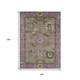 8' X 10' Brown Lavender And Ivory Floral Medallion Washable Indoor Outdoor Area Rug