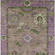 10' X 14' Brown Lavender And Ivory Floral Medallion Washable Indoor Outdoor Area Rug