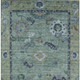 3' X 5' Green And Blue Floral Medallion Washable Indoor Outdoor Area Rug