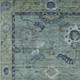 10' X 14' Green And Blue Floral Medallion Washable Indoor Outdoor Area Rug