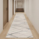20' Gray And Ivory Geometric Runner Rug