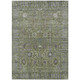 5' X 8' Artichoke Green And Gray Floral Washable Indoor Outdoor Area Rug
