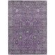 10' X 14' Purple And Ivory Floral Washable Indoor Outdoor Area Rug
