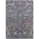 3' X 5' Gray Gold And Red Floral Washable Indoor Outdoor Area Rug