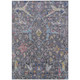 8' X 10' Gray Gold And Red Floral Washable Indoor Outdoor Area Rug