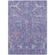 3' X 5' Purple Sky Blue And Silver Floral Washable Indoor Outdoor Area Rug