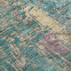 5' X 8' Teal Blue And Gold Abstract Washable Indoor Outdoor Area Rug
