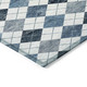10' X 14' Blue And Ivory Geometric Washable Indoor Outdoor Area Rug