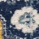 8' Blue And Yellow Floral Runner Rug