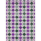 3' X 5' Purple Green And Ivory Geometric Washable Indoor Outdoor Area Rug