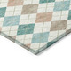 8' Aqua Peach And Ivory Round Geometric Washable Indoor Outdoor Area Rug