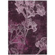 9' X 12' Eggplant And Plum Floral Washable Indoor Outdoor Area Rug