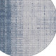 8' Blue And Ivory Round Striped Washable Indoor Outdoor Area Rug