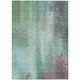 10' X 14' Aqua And Teal Blue Abstract Washable Indoor Outdoor Area Rug