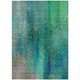 8' X 10' Teal Blue And Green Abstract Washable Indoor Outdoor Area Rug