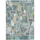 3' X 5' Teal Blue Green And Ivory Geometric Washable Indoor Outdoor Area Rug