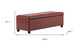 48" Red and Dark Brown Faux Leather and Solid Wood Upholstered Storage Bench With Flip Top