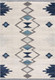 2' X 4' Blue and Ivory Southwestern Area Rug
