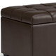 33" Chocolate and Espresso Tufted Faux Leather and Solid Wood Upholstered Storage Bench With Flip Top