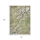 10' X 14' Artichoke Green Ivory And Charcoal Floral Washable Indoor Outdoor Area Rug