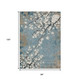 8' X 10' Denim Blue Ivory And Taupe Floral Washable Indoor Outdoor Area Rug