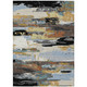 9' X 12' Black Gold And Blue Abstract Washable Indoor Outdoor Area Rug
