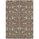 5' X 8' Brown Green And Ivory Floral Washable Indoor Outdoor Area Rug