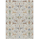 3' X 5' Ivory Copper And Blue Floral Washable Indoor Outdoor Area Rug